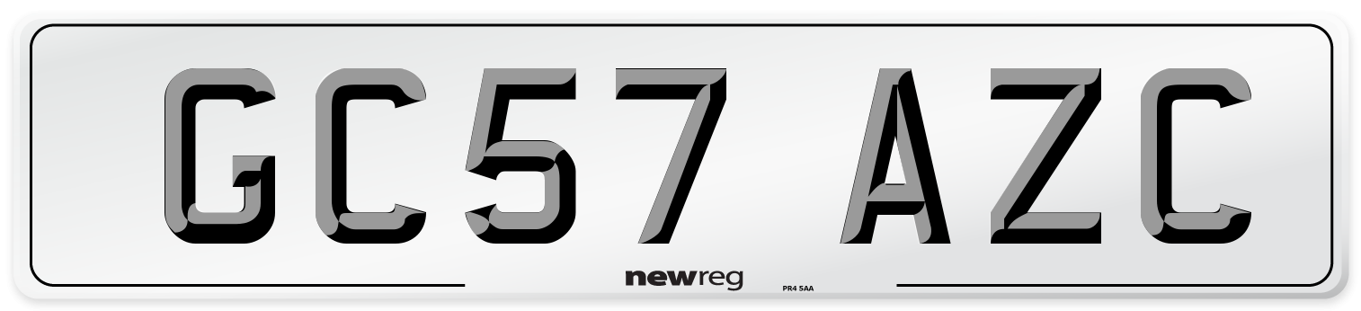 GC57 AZC Number Plate from New Reg